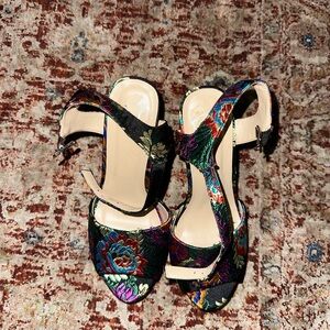 Heart In D Floral Platform Heels (easy walker)